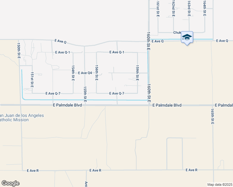 map of restaurants, bars, coffee shops, grocery stores, and more near 158th Street East in Lake Los Angeles