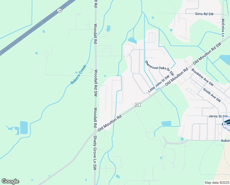 map of restaurants, bars, coffee shops, grocery stores, and more near 2921 Red Sunset Drive Southwest in Decatur