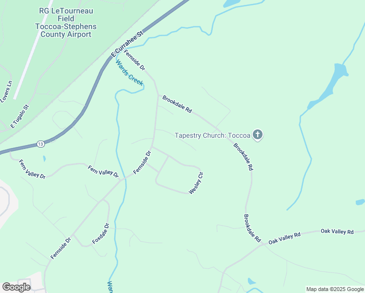 map of restaurants, bars, coffee shops, grocery stores, and more near 152 Shangrila Drive in Toccoa