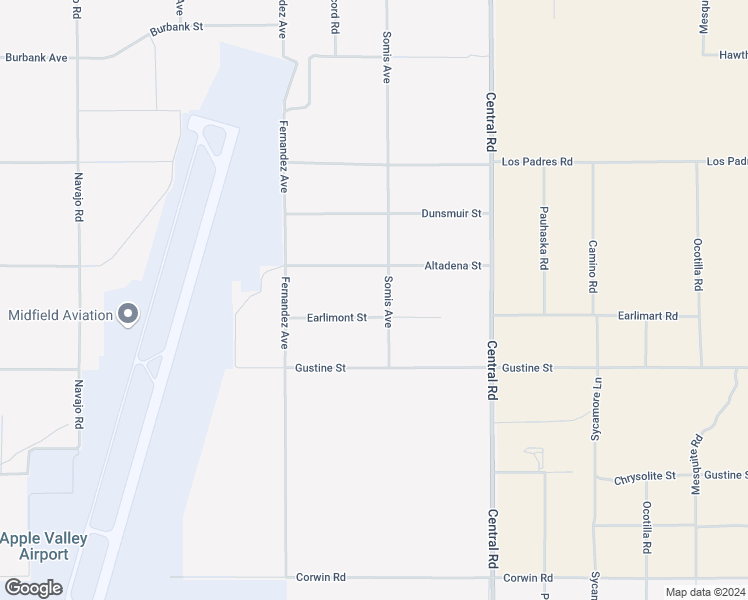 map of restaurants, bars, coffee shops, grocery stores, and more near Earlimont Street in Apple Valley