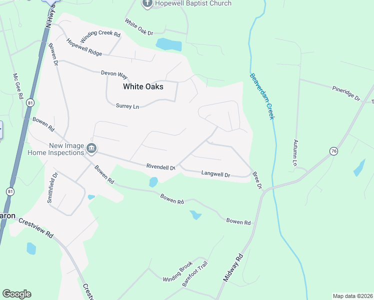 map of restaurants, bars, coffee shops, grocery stores, and more near 101 Chetwood Drive in Anderson