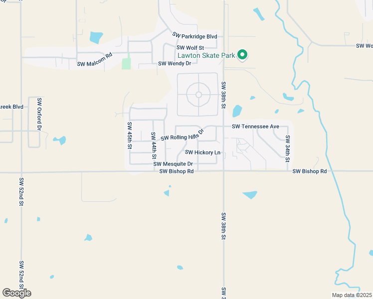 map of restaurants, bars, coffee shops, grocery stores, and more near 4009 Southwest Hickory Lane in Lawton