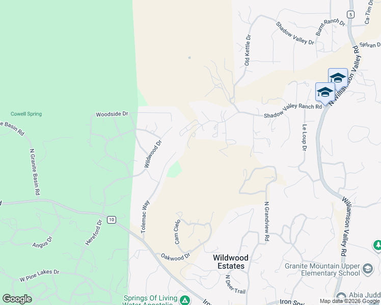 map of restaurants, bars, coffee shops, grocery stores, and more near 3000 Shadow Valley Ranch Road in Prescott