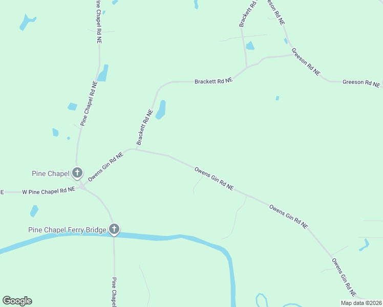 map of restaurants, bars, coffee shops, grocery stores, and more near 2467 Owens Gin Road Northeast in Calhoun