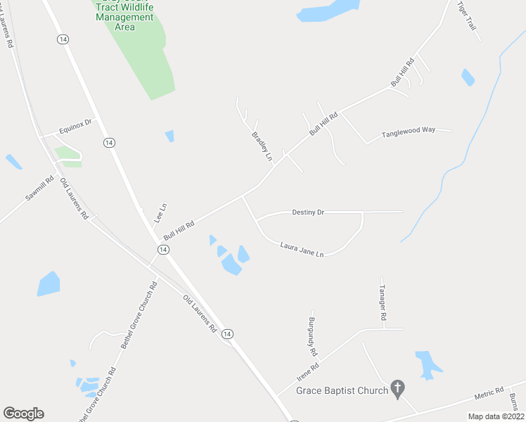 map of restaurants, bars, coffee shops, grocery stores, and more near 105 Laura Jane Lane in Gray Court
