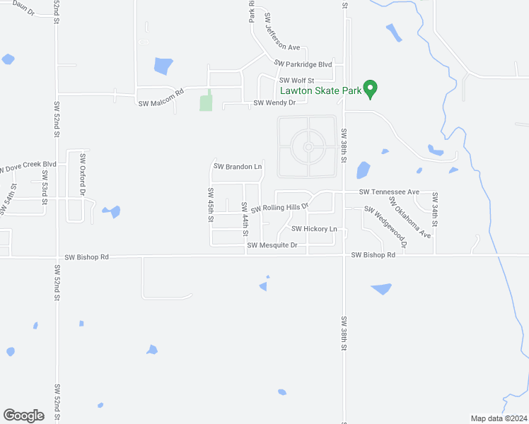 map of restaurants, bars, coffee shops, grocery stores, and more near 4116 Southwest Rolling Hills Drive in Lawton