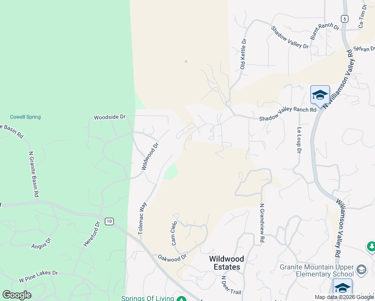 map of restaurants, bars, coffee shops, grocery stores, and more near 3000 Shadow Valley Ranch Road in Prescott