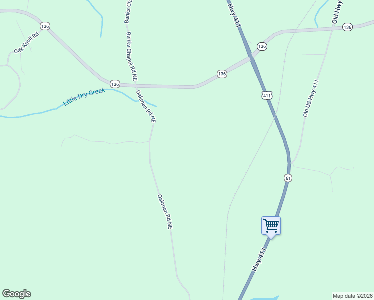 map of restaurants, bars, coffee shops, grocery stores, and more near in Oakman