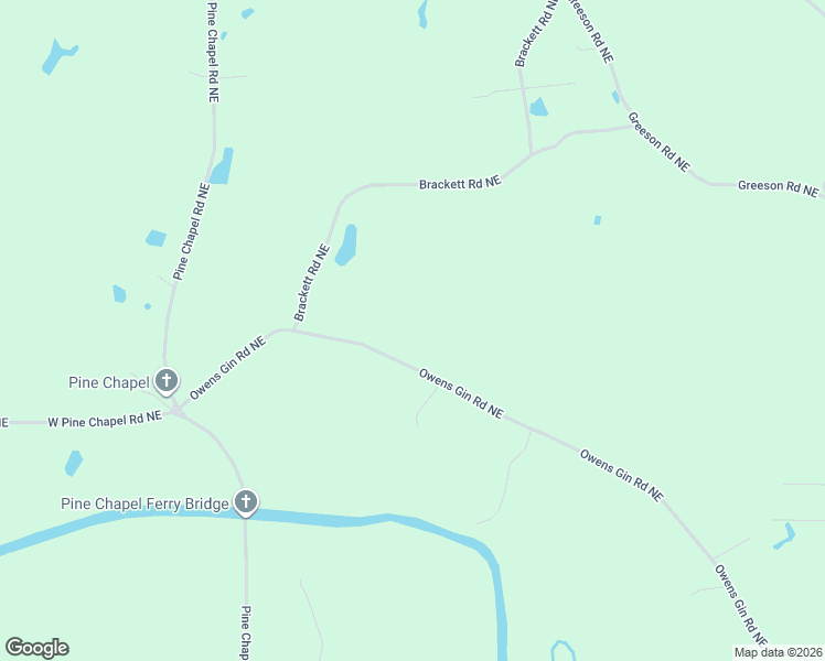 map of restaurants, bars, coffee shops, grocery stores, and more near 2467 Owens Gin Road Northeast in Calhoun