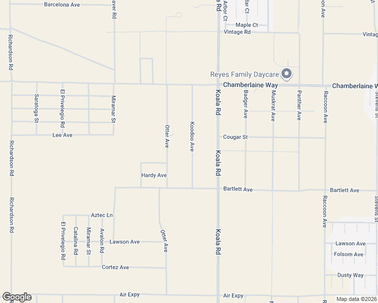 map of restaurants, bars, coffee shops, grocery stores, and more near 18451 Koodoo Avenue in Adelanto