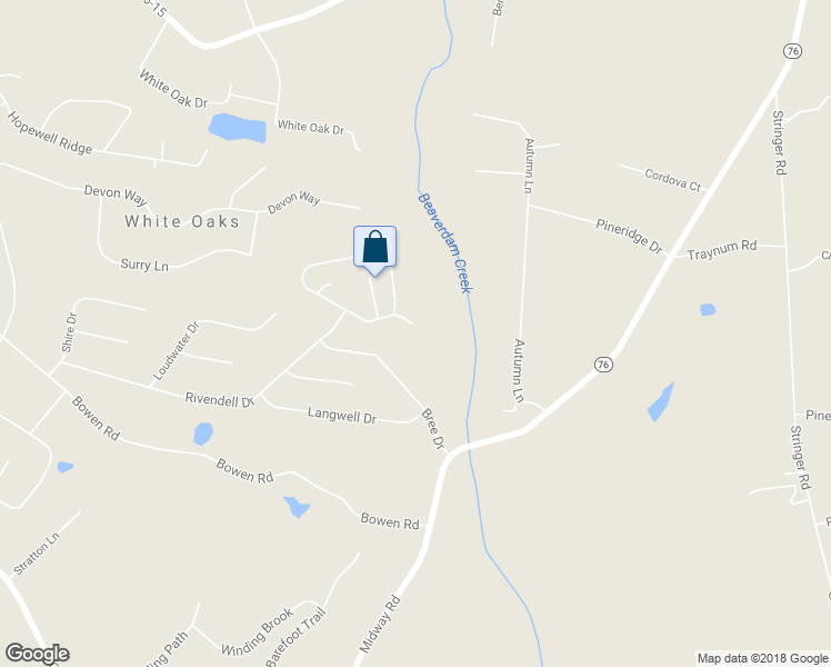 map of restaurants, bars, coffee shops, grocery stores, and more near 128 Buckland Drive in Anderson