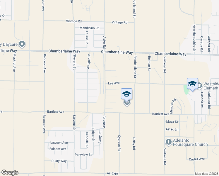 map of restaurants, bars, coffee shops, grocery stores, and more near 10540 Leisure Circle in Adelanto