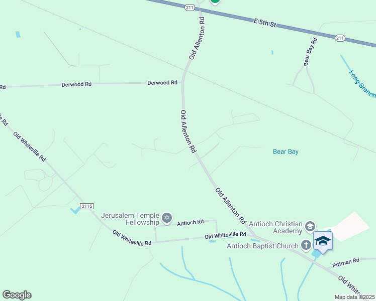 map of restaurants, bars, coffee shops, grocery stores, and more near 527 Old Allenton Road in Lumberton