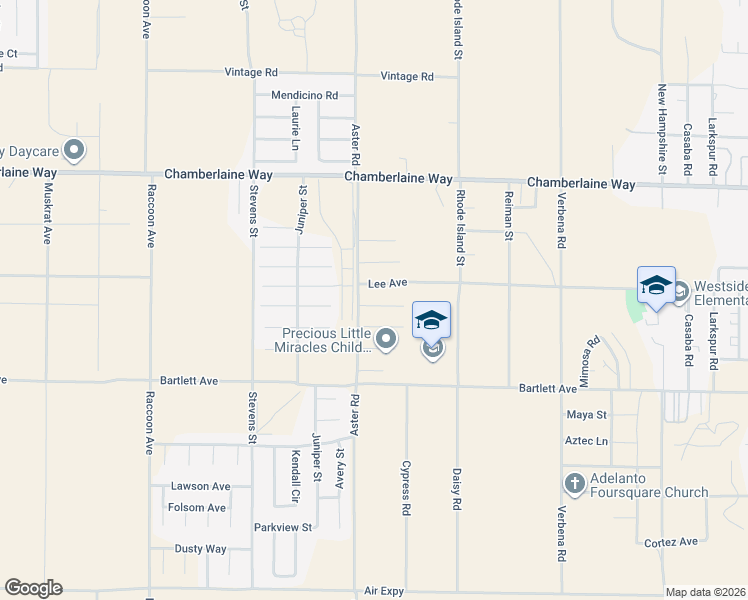 map of restaurants, bars, coffee shops, grocery stores, and more near 10540 Leisure Circle in Adelanto