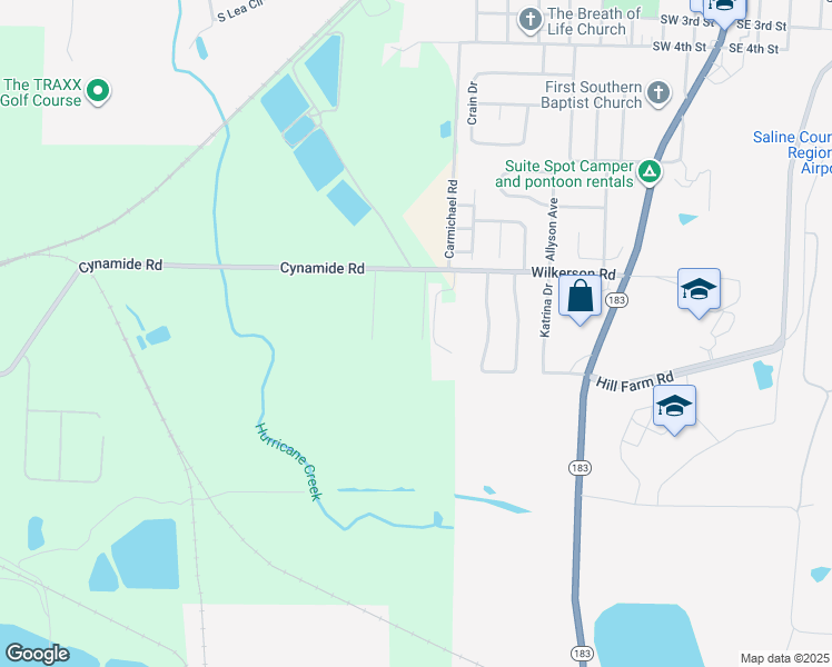 map of restaurants, bars, coffee shops, grocery stores, and more near 1217 Sadie Drive in Bryant