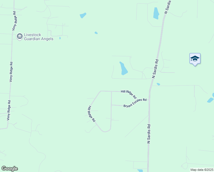map of restaurants, bars, coffee shops, grocery stores, and more near 19218 Hill Ridge Road in Saline County