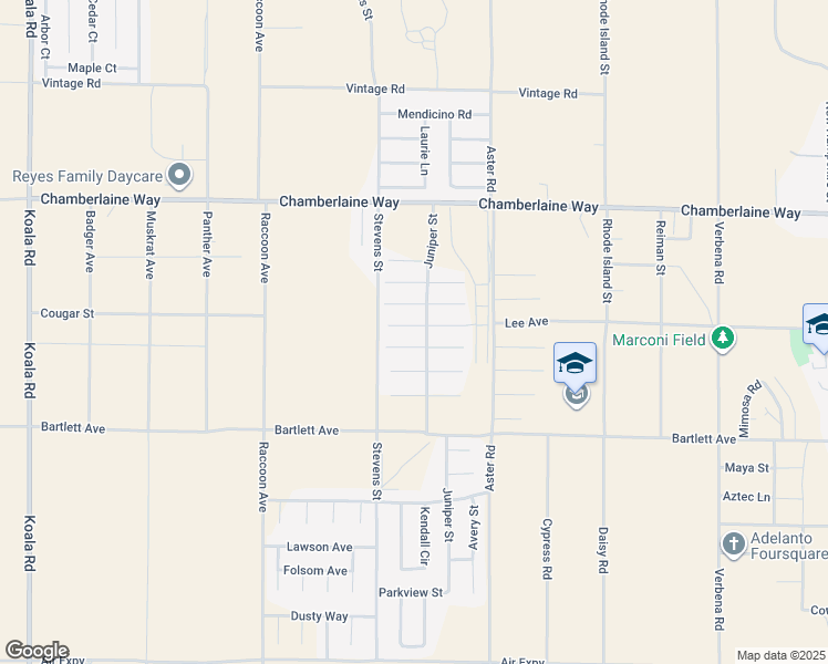 map of restaurants, bars, coffee shops, grocery stores, and more near 10419 Cimerron Trail Drive in Adelanto