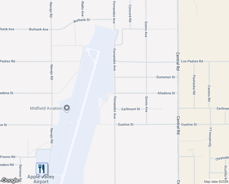 map of restaurants, bars, coffee shops, grocery stores, and more near Altadena Street in Apple Valley