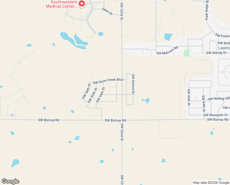 map of restaurants, bars, coffee shops, grocery stores, and more near 5304 Southwest Ashbrook Avenue in Lawton