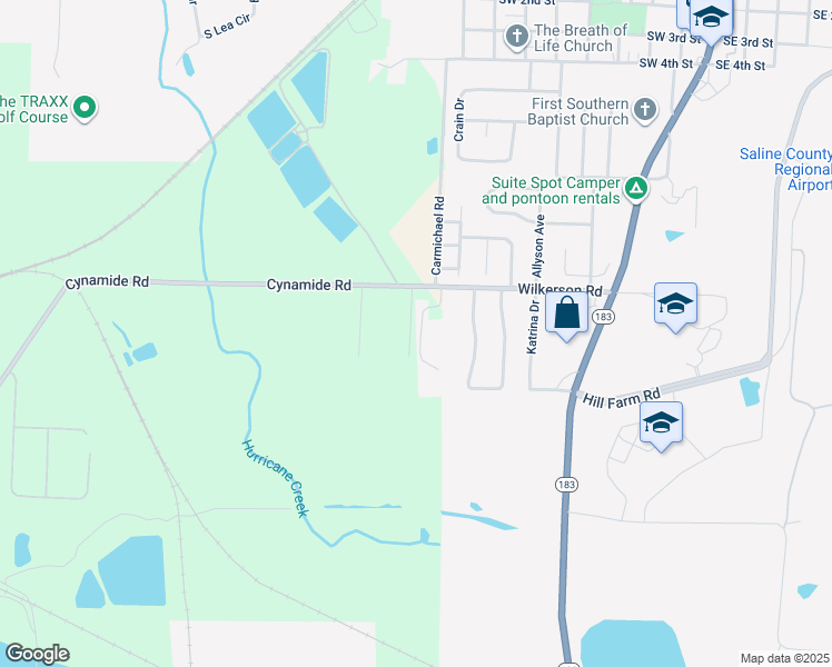 map of restaurants, bars, coffee shops, grocery stores, and more near 1220 Sadie Drive in Bryant