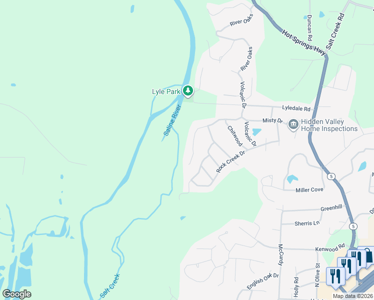 map of restaurants, bars, coffee shops, grocery stores, and more near 1945 Misty Drive in Benton