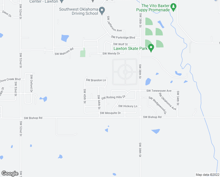 map of restaurants, bars, coffee shops, grocery stores, and more near 4023 Southwest Sunflower Lane in Lawton
