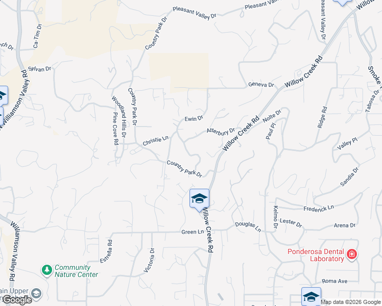 map of restaurants, bars, coffee shops, grocery stores, and more near 2321 Cyclorama Drive in Prescott