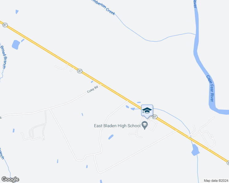map of restaurants, bars, coffee shops, grocery stores, and more near 5285 North Carolina 87 in Elizabethtown