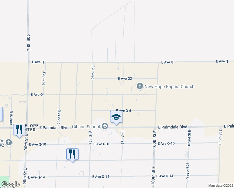 map of restaurants, bars, coffee shops, grocery stores, and more near 9637 East Avenue Q4 in Palmdale