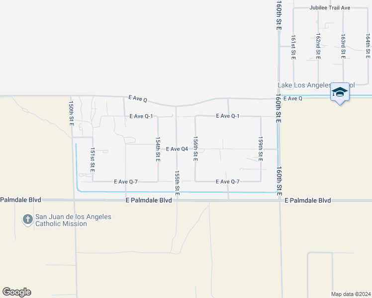 map of restaurants, bars, coffee shops, grocery stores, and more near East Avenue Q4 in Palmdale