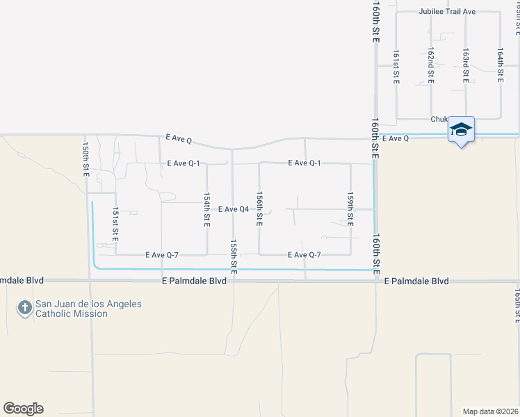 map of restaurants, bars, coffee shops, grocery stores, and more near 156th Street East in Lake Los Angeles