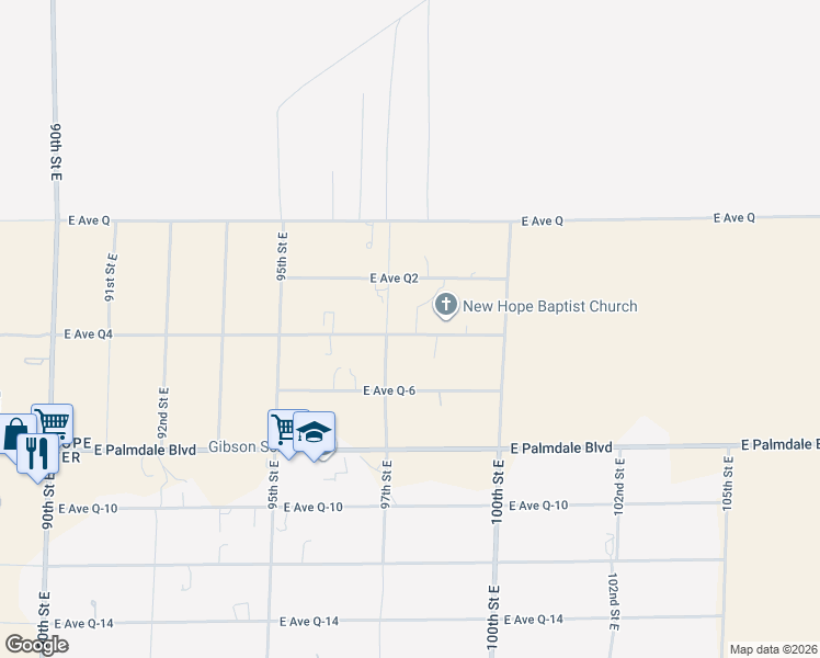 map of restaurants, bars, coffee shops, grocery stores, and more near 9737 East Avenue Q-4 in Palmdale