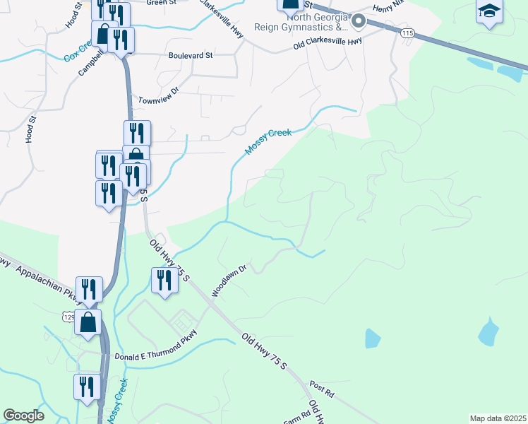 map of restaurants, bars, coffee shops, grocery stores, and more near 150 Hardwood Drive in Cleveland