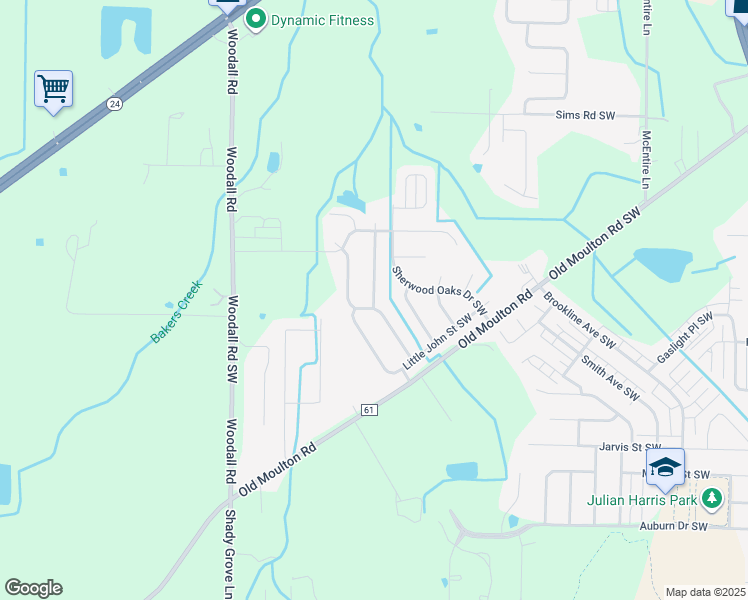 map of restaurants, bars, coffee shops, grocery stores, and more near 1410 Lake Pointe Drive Southwest in Decatur