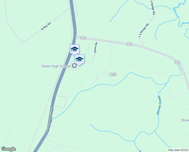 map of restaurants, bars, coffee shops, grocery stores, and more near 176 Dixon Rd in Holly Ridge