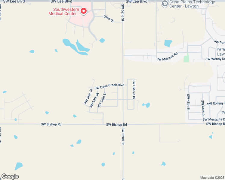 map of restaurants, bars, coffee shops, grocery stores, and more near 5303 Southwest Inwood Circle in Lawton