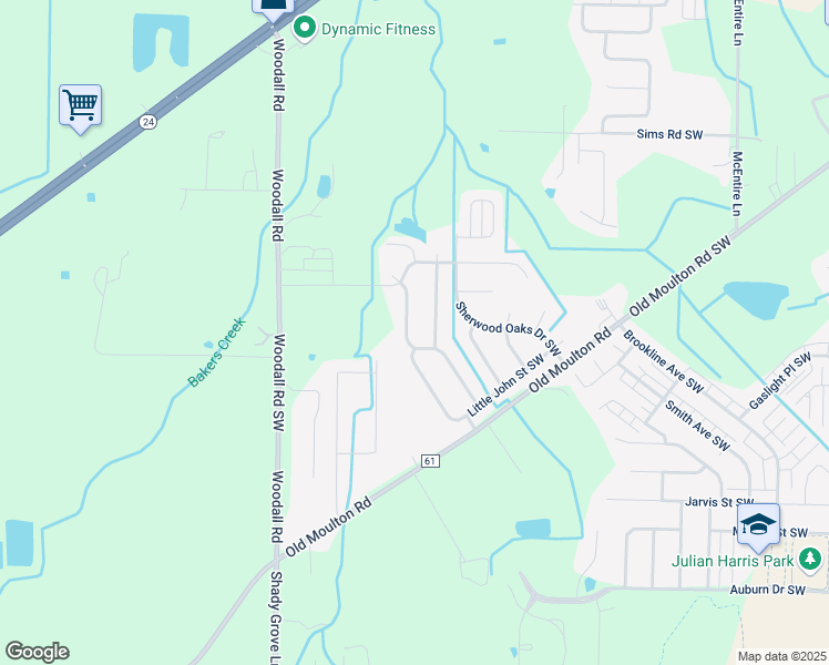 map of restaurants, bars, coffee shops, grocery stores, and more near 1413 Lake Pointe Drive Southwest in Decatur