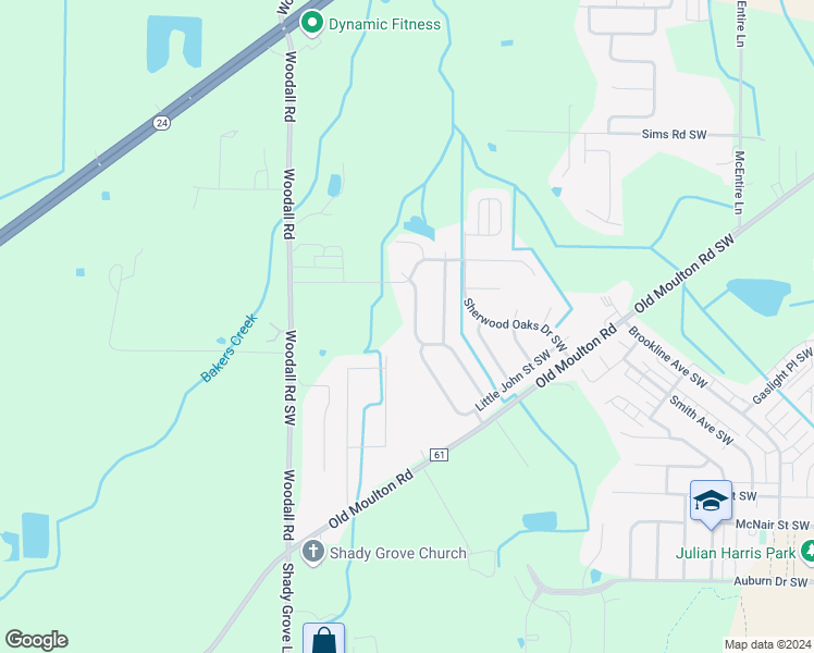map of restaurants, bars, coffee shops, grocery stores, and more near 1413 Lake Pointe Drive Southwest in Decatur