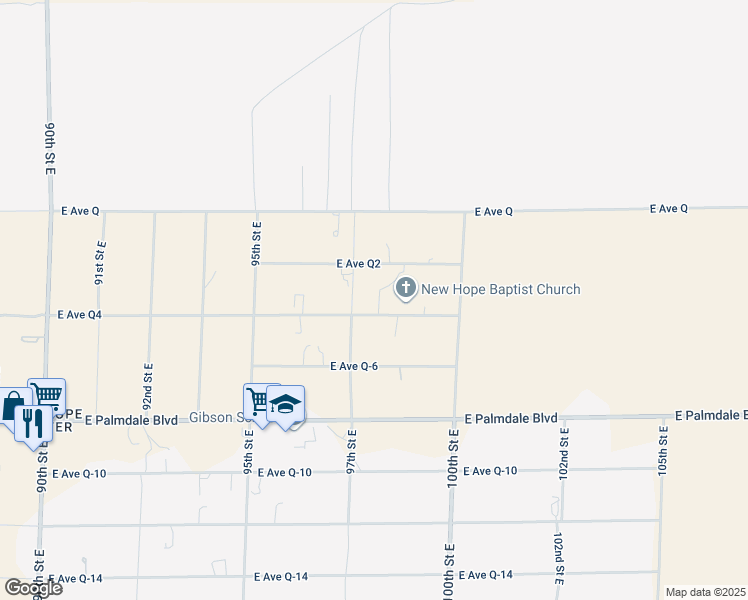 map of restaurants, bars, coffee shops, grocery stores, and more near 9727 East Avenue Q4 in Palmdale
