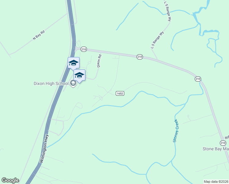 map of restaurants, bars, coffee shops, grocery stores, and more near 109 Stone Creek Road in Holly Ridge