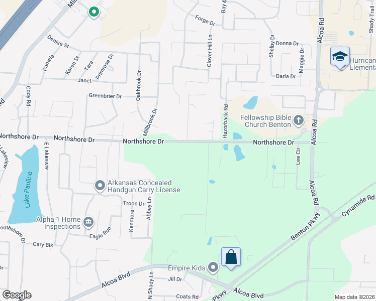 map of restaurants, bars, coffee shops, grocery stores, and more near 3607 Northshore Drive in Benton