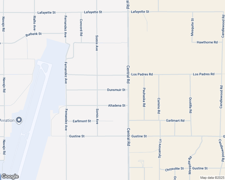 map of restaurants, bars, coffee shops, grocery stores, and more near Dunsmuir Street in Apple Valley
