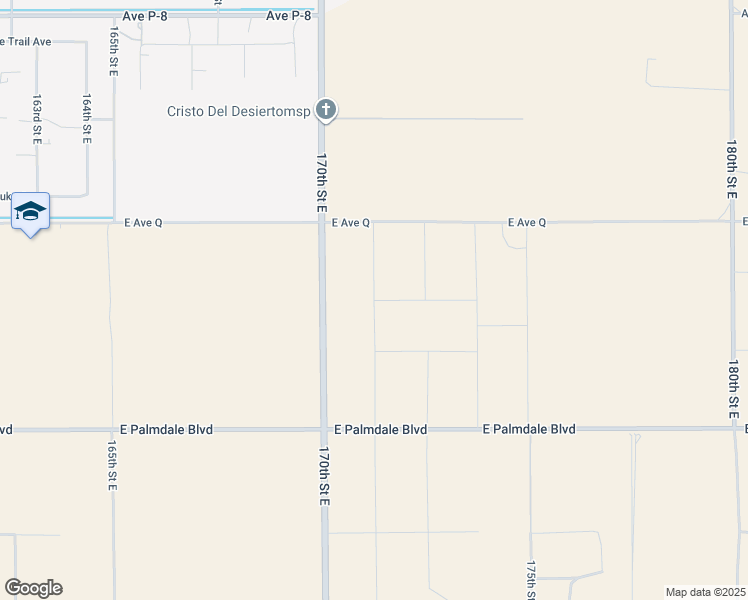 map of restaurants, bars, coffee shops, grocery stores, and more near East Avenue Q3 in Los Angeles County