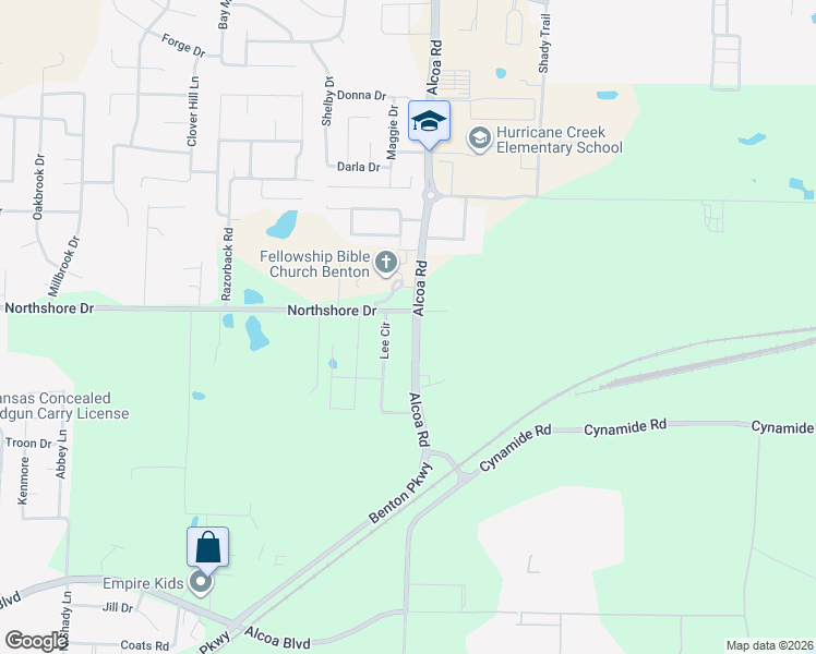 map of restaurants, bars, coffee shops, grocery stores, and more near 5535 Alcoa Road in Benton