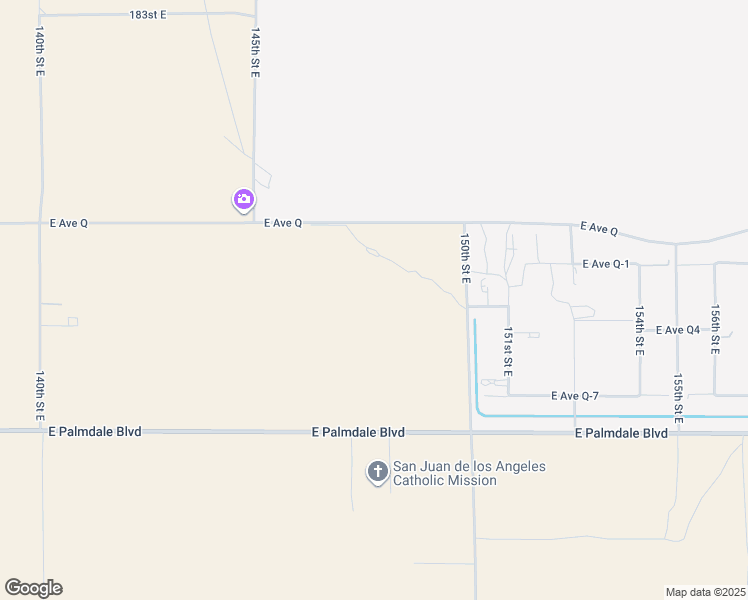 map of restaurants, bars, coffee shops, grocery stores, and more near East Avenue Q3 in Los Angeles County