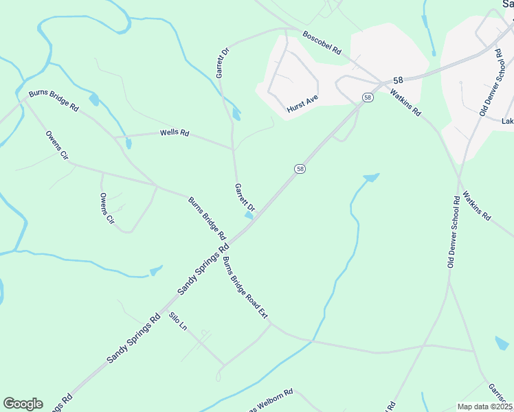 map of restaurants, bars, coffee shops, grocery stores, and more near 1129 Sandy Springs Road in Anderson