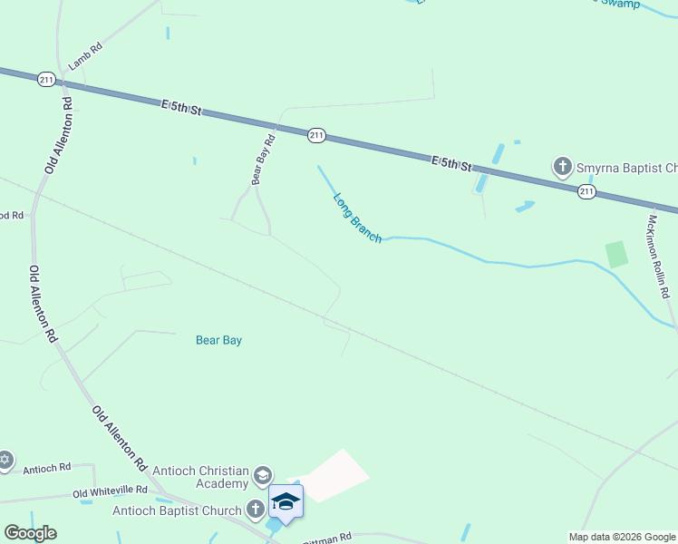 map of restaurants, bars, coffee shops, grocery stores, and more near 541 Bear Bay Road in Lumberton