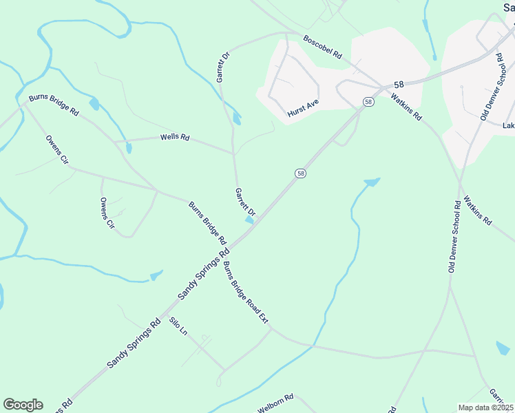 map of restaurants, bars, coffee shops, grocery stores, and more near 1129 Sandy Springs Road in Anderson