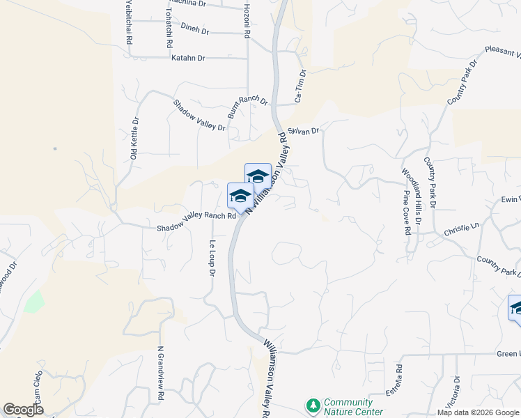 map of restaurants, bars, coffee shops, grocery stores, and more near 2405 North Williamson Valley Road in Prescott