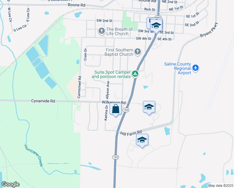 map of restaurants, bars, coffee shops, grocery stores, and more near 304 Zachary Cove in Bryant